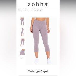 NWOT- Zobha- Cropped Cotton Leggings- Highrise Medium- Brown Heather.